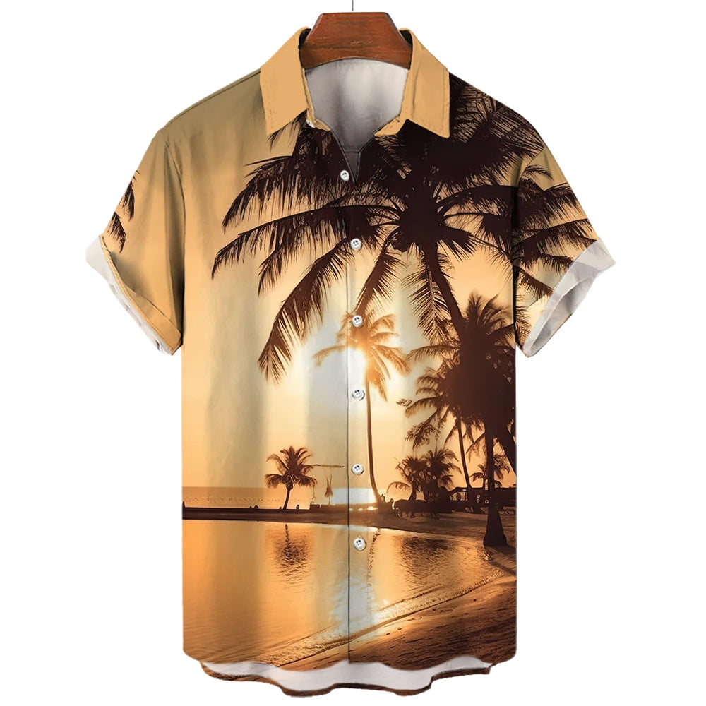 Summer Shirt Hawaiian Shirts For Men Beach Vacation Short Sleeve Tops Casual Men's Blouse Fashion Camisas De Hombre Clothing XL