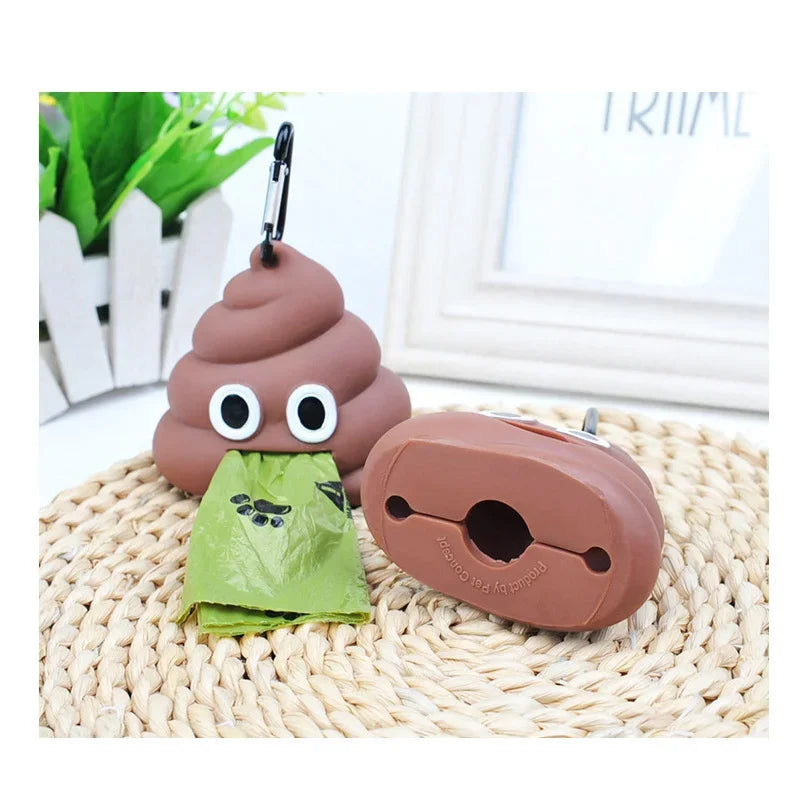 1pc Pet Poop Bag Shit-shaped Dog Cat Waste Bags Portable Dog Poop Dispenser Holder Pets Cleaning Products For Outdoor Pets