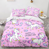 Unicorn Duvet Cover Set Cartoon Galaxy Rainbow Colourful Unicorn Cute Romantic Theme for Kids Girls Polyester Comforter Cover