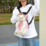 Adjustable Cat Dog Carrier Bag Pet Double Shoulder Backpack Portable Bag Outdoor Travel Camping Hiking Chest Strap Bag