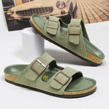 Men Leather Summer Sandals 2023 Male Women Birke Slippers Clogs Slippers Classic Buckle Cork Slides Slippers for Men Slippers