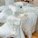 4/7Pcs French Romantic Wedding Chic White Lace Bedding Set 1000TC Egyptian Cotton Ultra Soft Duvet Cover Bed Sheet Pillowcases