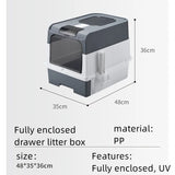 Cat Litter Box Oversize Rechargeable Sterilizing Deodorant Fully EnclosedToilet Large Capacity UV Sterilizatio Cat Toilet