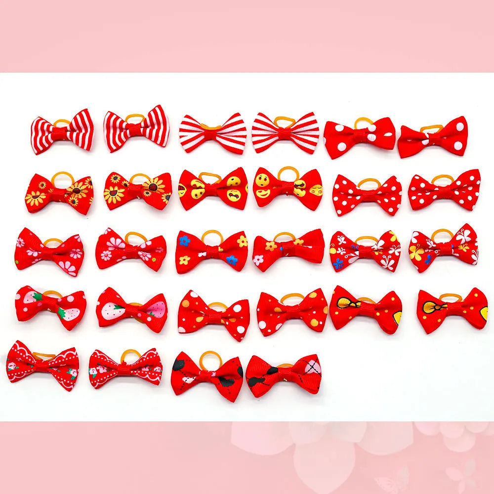 10/20/30PCS Pet Hair Accessories Bows Puppy  Grooming Bows Mix Colours Decorate Hair for Small Dog Hair Rubber Band Dog Supplier