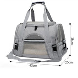 Travel Bag for Dog Cat Softl Pet Carriers Portable Breathable Foldable Bag Pets Transport Handbag with Locking Safety Zippers