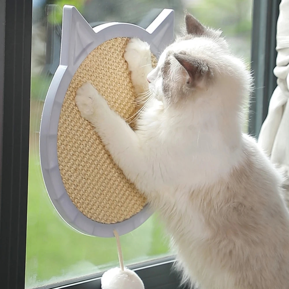 Cat Shape Sisal Cat Scratcher Wall Suction Cat Scratcher With Small Ball Cat Claw Grinder Cat Toy Protection Furniture