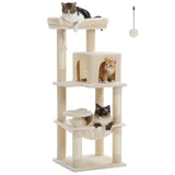 Multi-Level Cat Tree with Scratching Post Luxury Cat Tower with Condo House Cat Scratcher for Indoor Cat Accessories Pet Cat Toy