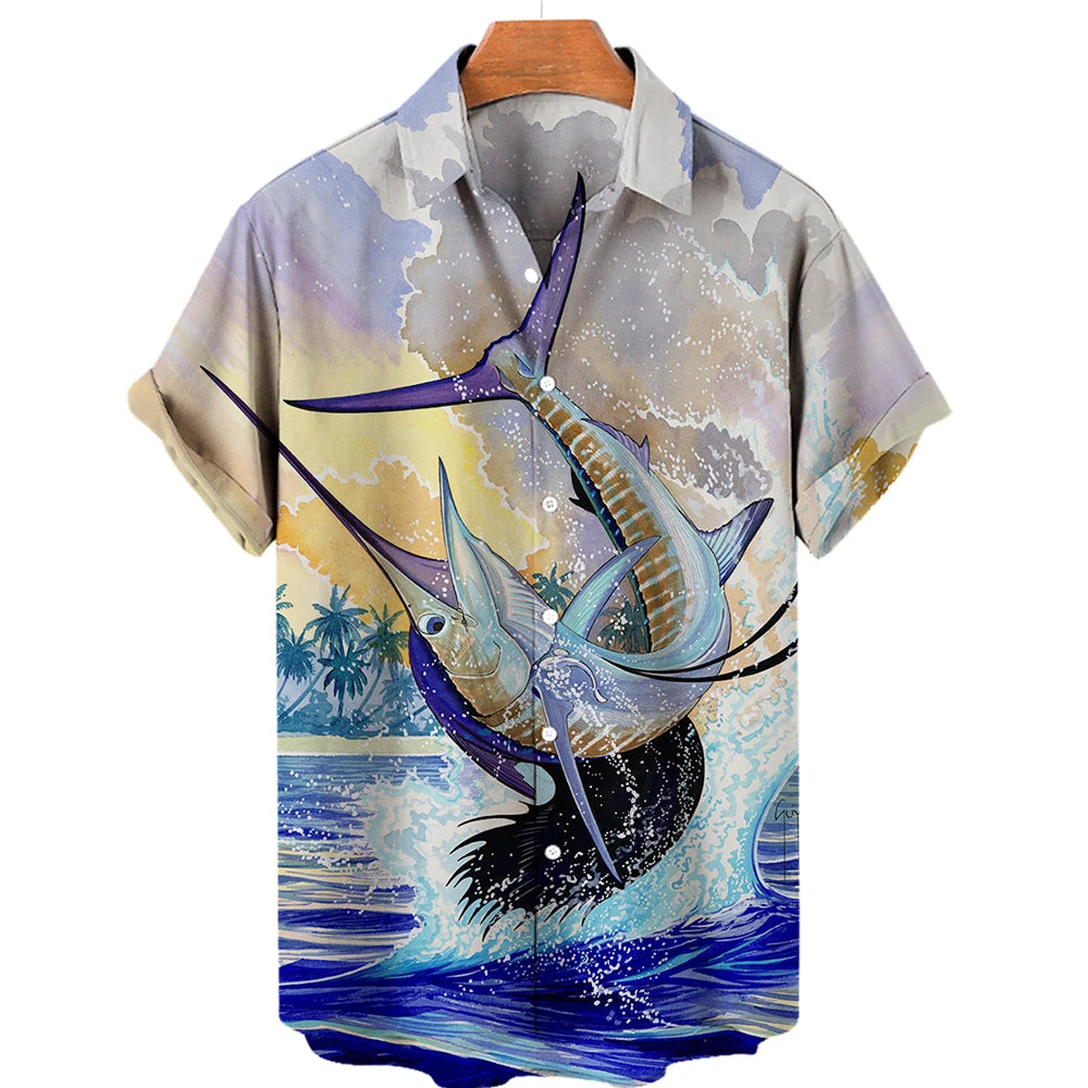 Summer Shirt Hawaiian Shirts For Men Beach Vacation Short Sleeve Tops Casual Men's Blouse Fashion Camisas De Hombre Clothing XL