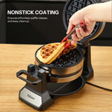 Belgian Waffle Maker, Classic Rotating Waffle Iron with Nonstick Plates, Removable Drip Tray and Cool Touch Handles, Double Flip