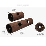 Cat Toys Tente Chat Suede Long 129cm Cat Tunnel Collapsible Tunnel  Non-staining Dirt-resistant Pet Products Pet Toys