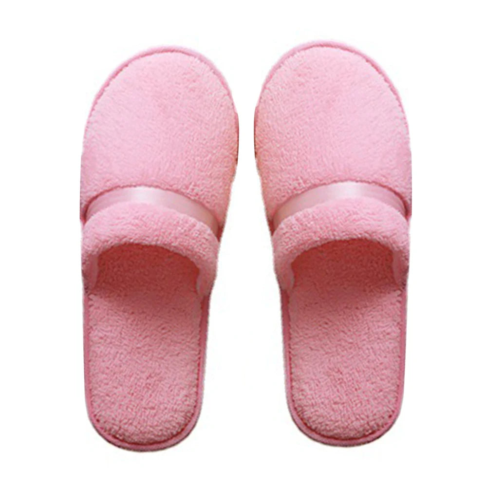 1Pair Disposable Winter Slipper Men Women Hotel Home Slippers Non-slip Portable Travel Sandals Coral Fleece Soft Warm Flip Flops