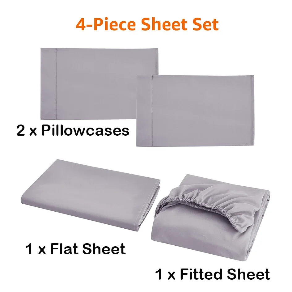 Bed linen Fitted set cover full comforter sets mattress double Bedding sheets with pillows case Twin Full Queen King Size Solid