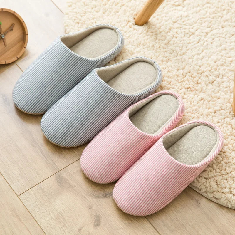 Slient Slippers For Women Men Flats Soft Non-slip Fluffy Shoes Comfortable Slides Couple Indoor House Slippers