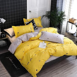 Solstice Bedding Set Duvet Cover Pillowcase Bed Linens Set Cute Yellow Gray Eye Quilt Cover Beds Flat Sheet Twin Queen King Size