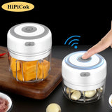 HiPiCok Meat Grinder Electric Garlic Crusher Food Chopper Mini Garlic Press Vegetable Chopper Masher Machine USB Kitchen Gadgets