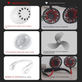 1PC Fan 1200mAh New Mini Neck Portable No Bladeless Hanging Neck Rechargeable Air Cooler 3 Speed Mini Summer Sport Fan