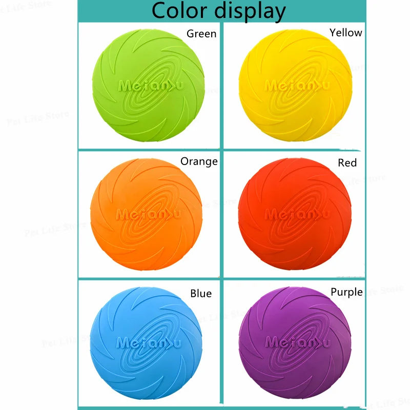 Fashion Pet Dog Silicone Game Frisbeed Dog Toy Flying Discs Trainning Interactive Toys Pet Supplies Flying Disc 15/18/22cm