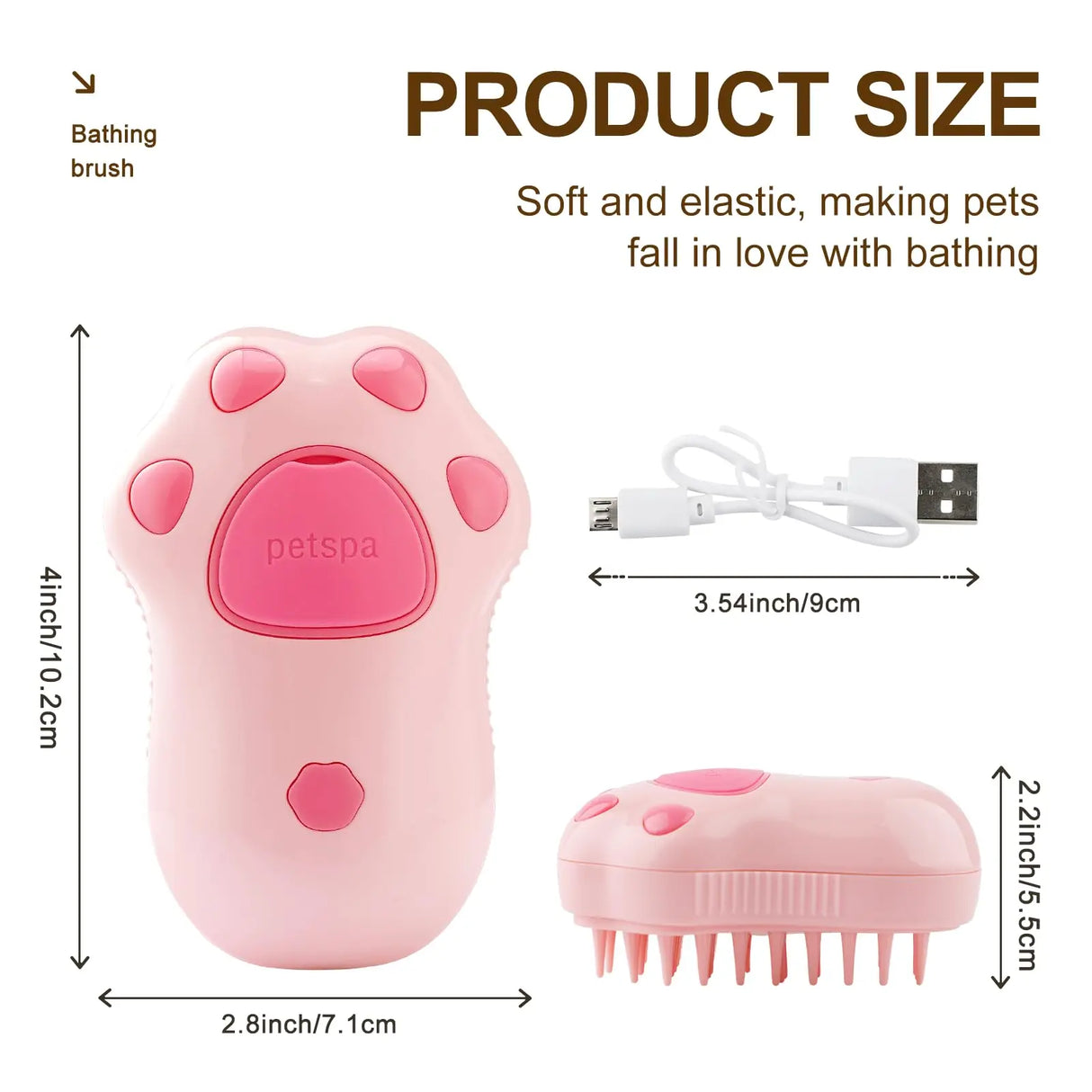 3 in 1 Cat Steam Brush Comb Dog Shower Brush Electric Spray Cat Hair Brushes Massage Pet Grooming Hair Removal