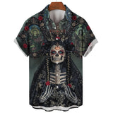 2023 Summer New Men's Shirt 3D Printed Horror Pattern Hawaiian Fashion Designer Men's Horror Shirts Movie Print 3XL Tops