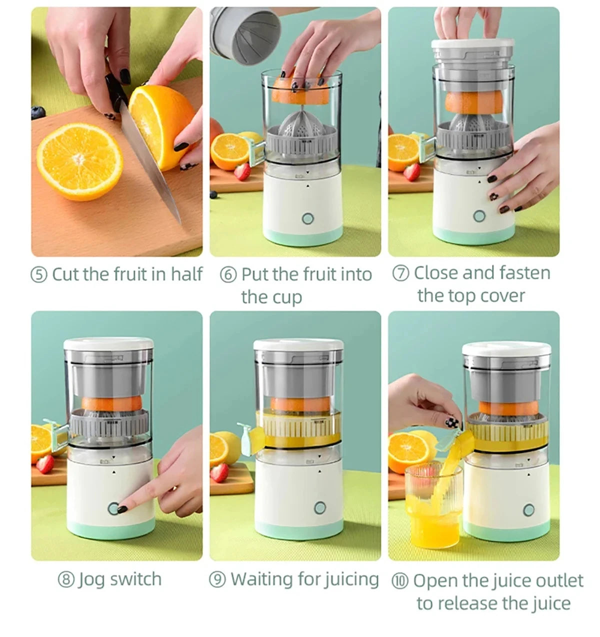 Orange Juicer Lemon Blender USB Charging Kitchen Automatic Fresh Squeezer Multifunctional Portable Electric Juicer Kitchen Tools