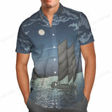 Summer Hawaiian Shirts Fish Printed Shirt Men Women Fashion Short Sleeve Blouse Men's Vocation Lapel Shirts Beach Camisas Sea