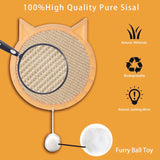 Cat Shape Sisal Cat Scratcher Wall Suction Cat Scratcher With Small Ball Cat Claw Grinder Cat Toy Protection Furniture