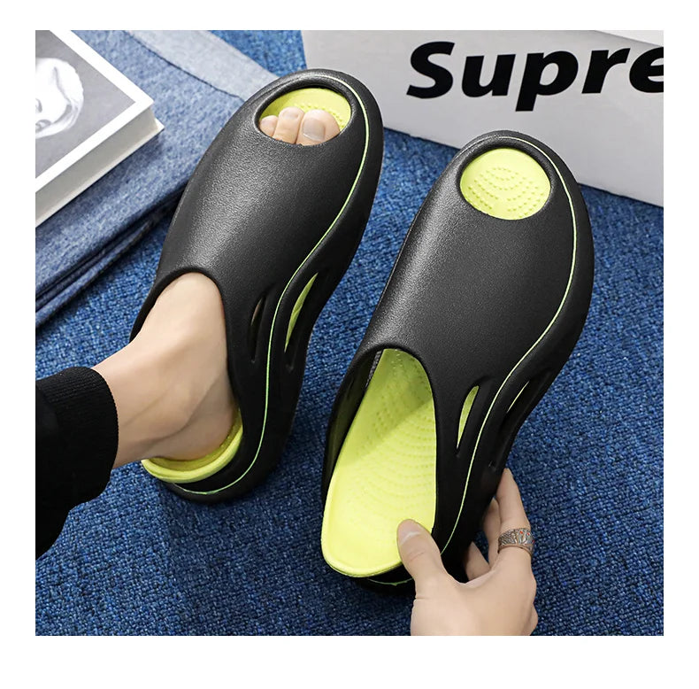 Thick Platform Bathroom Home Slippers men Fashion Soft Sole EVA Indoor Slides men's Sandals 2023 Summer Non-slip Flip Flops