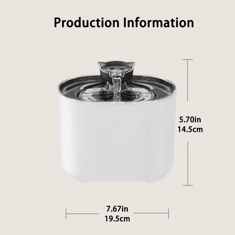 Cat Water Fountain Auto Recirculate Filtring Cats Dog Water Dispenser USB Electric Mute Pump Cat Ear Pet Cats Drinking Fountain