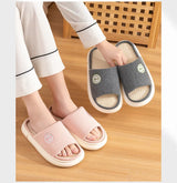 Couples Home Cotton Linen Slippers Women Indoor Bedroom Soft Slides Comfortable Men House Shoes Non-slip Breathable Flats