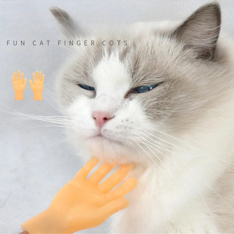 1 Pair Simulation Little Hands Funny Mini Hands Teasing Cat Fingertips Silicone Hand Puppet Novel Hotsale Prank Finger Toy Props