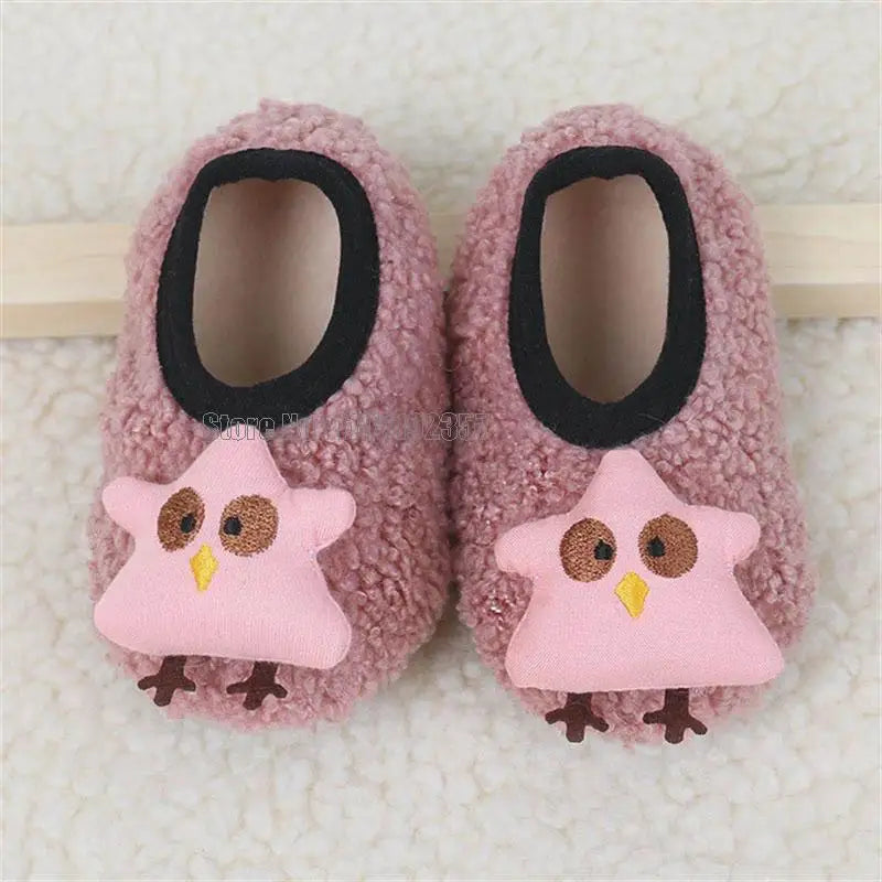 Winter Children Floor Baby Slippers Infant Toddler Plush Warm Boys Girl Soft Anti-slip Indoor School Kids Shoes