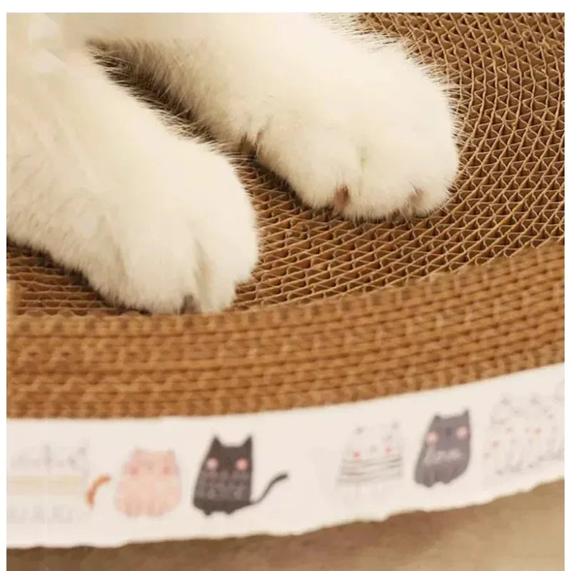 Cat Scratcher Cardboard Cat Scratcher Bed Corrugated Oval Cat Scratch Pad Board Claw Toys for Cats Wear-Resistant Cat Bed Nest