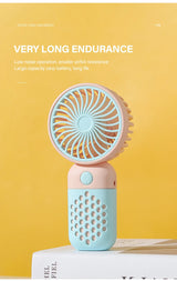 Cute USB Mini Fan Portable Handheld Fan Rechargeable Mini Handy Fan Pocket Size Low Noise Small Electric Fan Student Dormitory