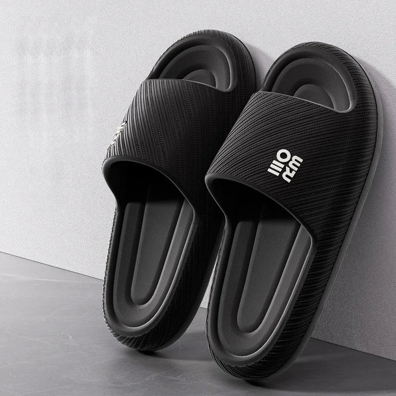 Fashion Summer Couple Non-slip Flat Slides Lithe Soft Cosy Seabeach Sandals Men's Slippers Women Casual Home Indoor Flip Flops