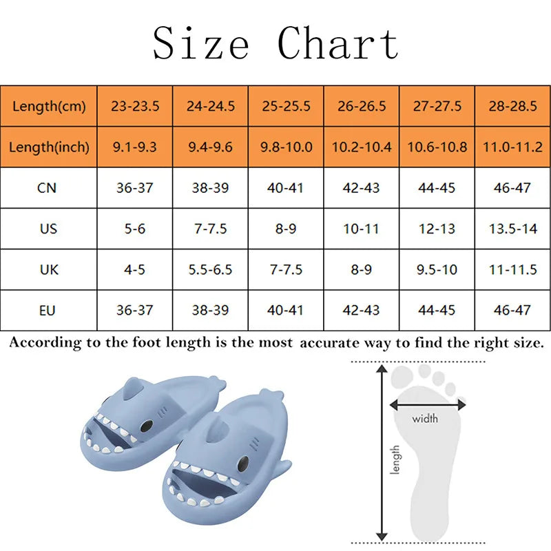 Summer Women Shark Slippers Men Eva Solid Color Slides Adults Fashion Thick Soles Flip Flops Couples Outdoor Non-Slip Sandals