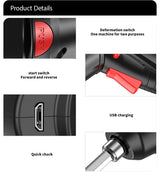 Electric Screwdriver with LED for Home Office DIY Tools Cordless 47 in 1 Rotated 90 Degrees Rechargeable Portable Screwdriver