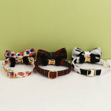 Cat Collar Bowknot Adjustable Safety Personalized pet collar With Bell Pet Collar for Cats and Small Dogs