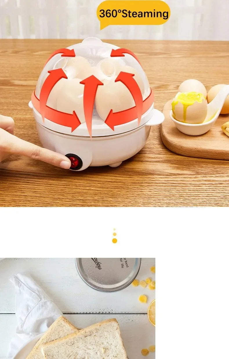 Multifunctional Egg Boiler Electric Egg Steamer Cooking Breakfast Machine Double Layers Egg Cooker Mini Steamer Poacher Kitchen