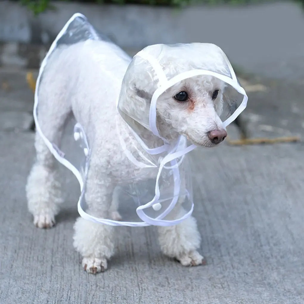 Pet Dog Puppy Transparent Rainwear Raincoat Pet Hooded Waterproof Jacket Clothes Soft PVC Small Dogs Raincoat Puppy Rain Poncho