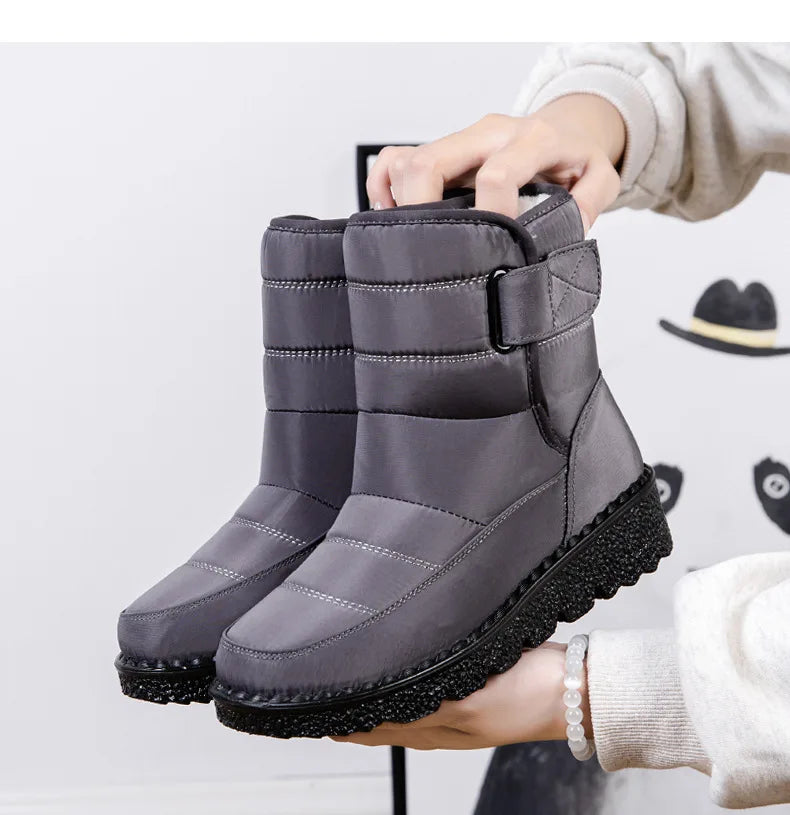 Waterproof Winter Boots for Women 2023 New Faux Fur Long Plush Snow Boots Woman Platform Shoes Warm Cotton Couples Ankle Boots