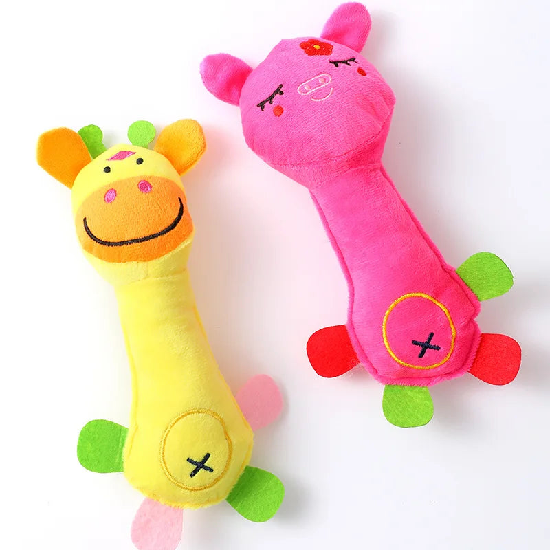 Cute Plush Toy Sound Toy Stuffed Squeaky Animal Squeak Dog Toy Cleaning Tooth Dog Chew Rope Toys