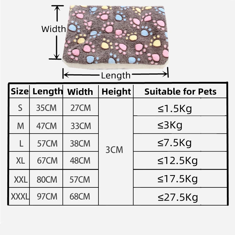 Washable Dog Bed Thickened Dog Mat Pet Cat Soft Fleece Pad Blanket Mat Cushion Home Bed Rug Keep Warm Pet Supplies cama perro