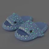 Christmas Fluorescence Shark Slippers Women Men Summer Luminescent Thick-soled Slides Non-slip Flip Flops Gift Sandals Shoes