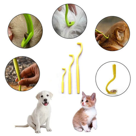 Flea Remover Hook Tick Remover 3pcs Tweezer Tick Pull Pet Cat Dog Accessaries Tick Tool Pet Mites Flea Extractor Pet Supplies