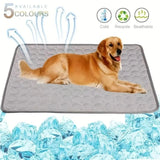 Pet Cooling Mat Dog Cat Sleeping Pad Cool Ice Silk Moisture-proof Mattress Cushion Summer Small Animal Cold Bed 5 sizes