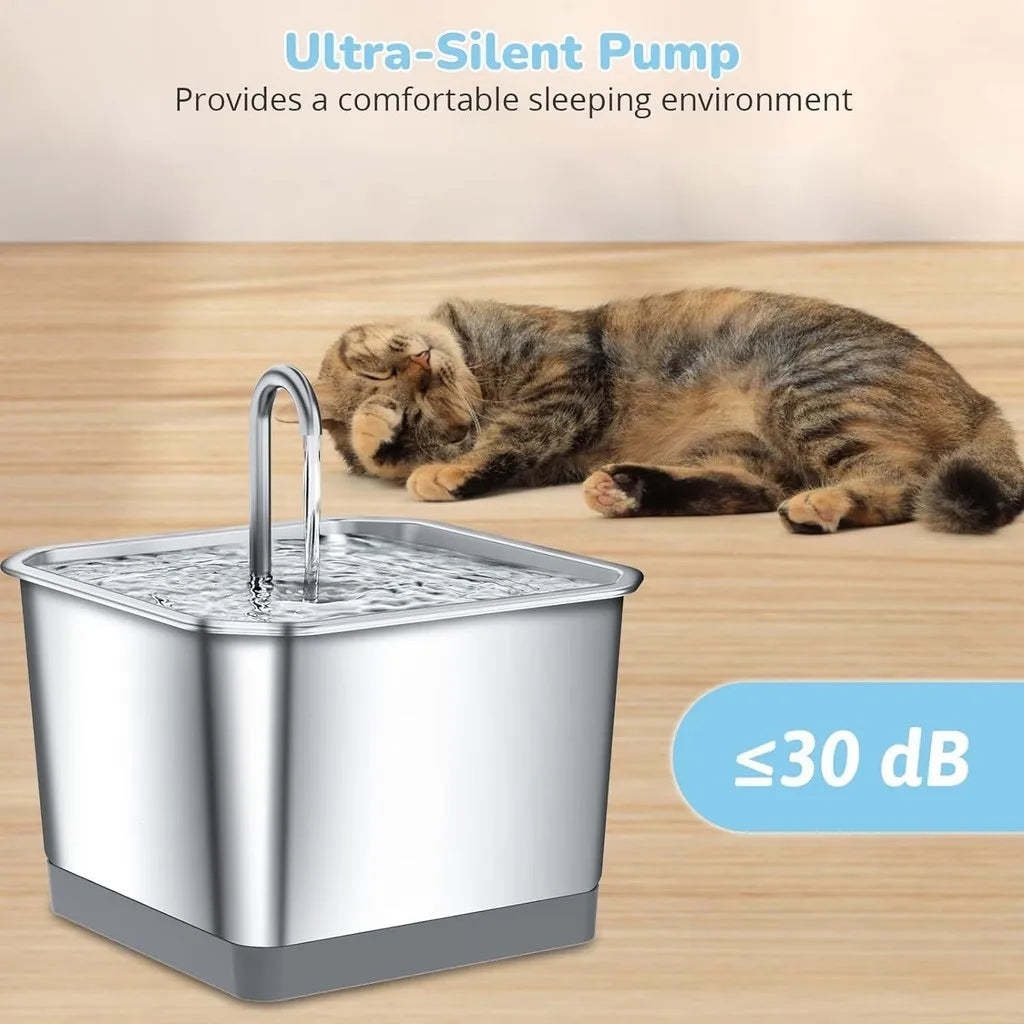 Cat Water Fountain with App Control 118oz/3.5L Stainless Steel Smart Automatic Pet Water Dispenser for Cat and Small Dog