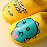 Winter Children‘s Slippers New Kids Slippers Dinosaur Warm Plush Indoor Autumn Non-Slip Soft Plush Slipper For Boys Girls 2024