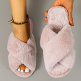 Soft Fluffy Fur Slippers New Women Winter House Warm Furry Slippers Women Flip Flops Home Slides Flat Indoor Floor Shoes