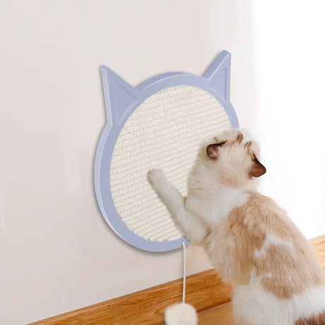 Cat Shape Sisal Cat Scratcher Wall Suction Cat Scratcher With Small Ball Cat Claw Grinder Cat Toy Protection Furniture