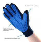 Pet Grooming Glove for Dog Cat Rabbit Fur 2 Sided Massage Grooming Brush Bath Cleaning Gloves De-Shedding De-Matting Pet Hair